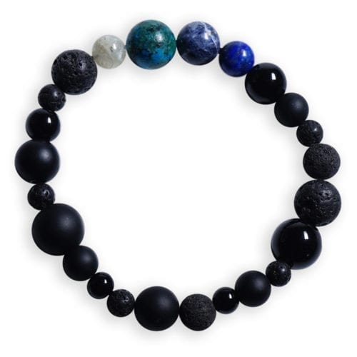 Blå/sort stjernetegn armbånd i Sodalit - Stjernetegnsmykke