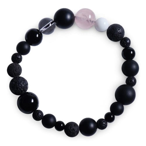 rosa/sort/hvid stjernetegn armbånd i Onyx - Stjernetegnsmykke
