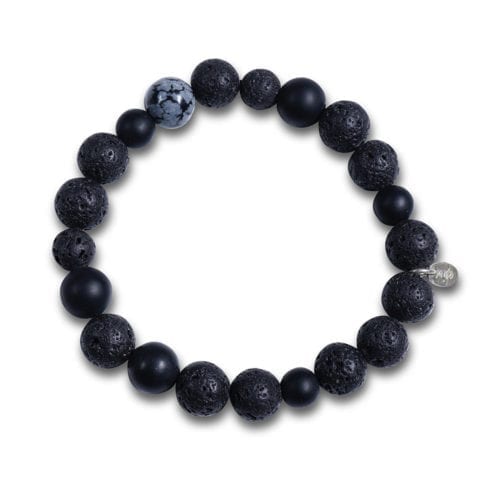 POWER, HEFAISTOS<br />- armbånd snefnug obsidian