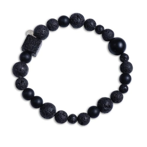 Sort/grå matchende herrearmbånd sæt i Onyx