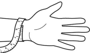 Illustration for hvordan du finder størrelsen på din armbånd