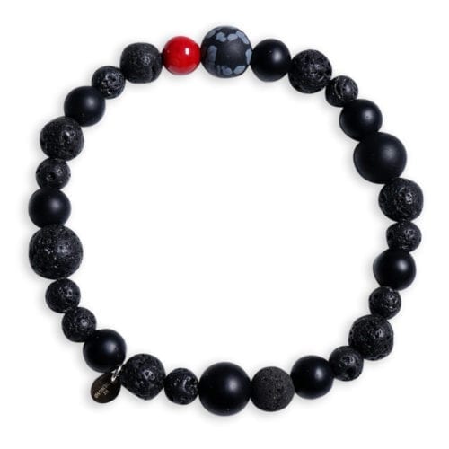 POWER OF MARS<br />- armbånd snefnug obsidian